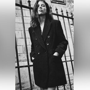 Zara Long Buttoned Bougle Double Breasted Blazer Coat